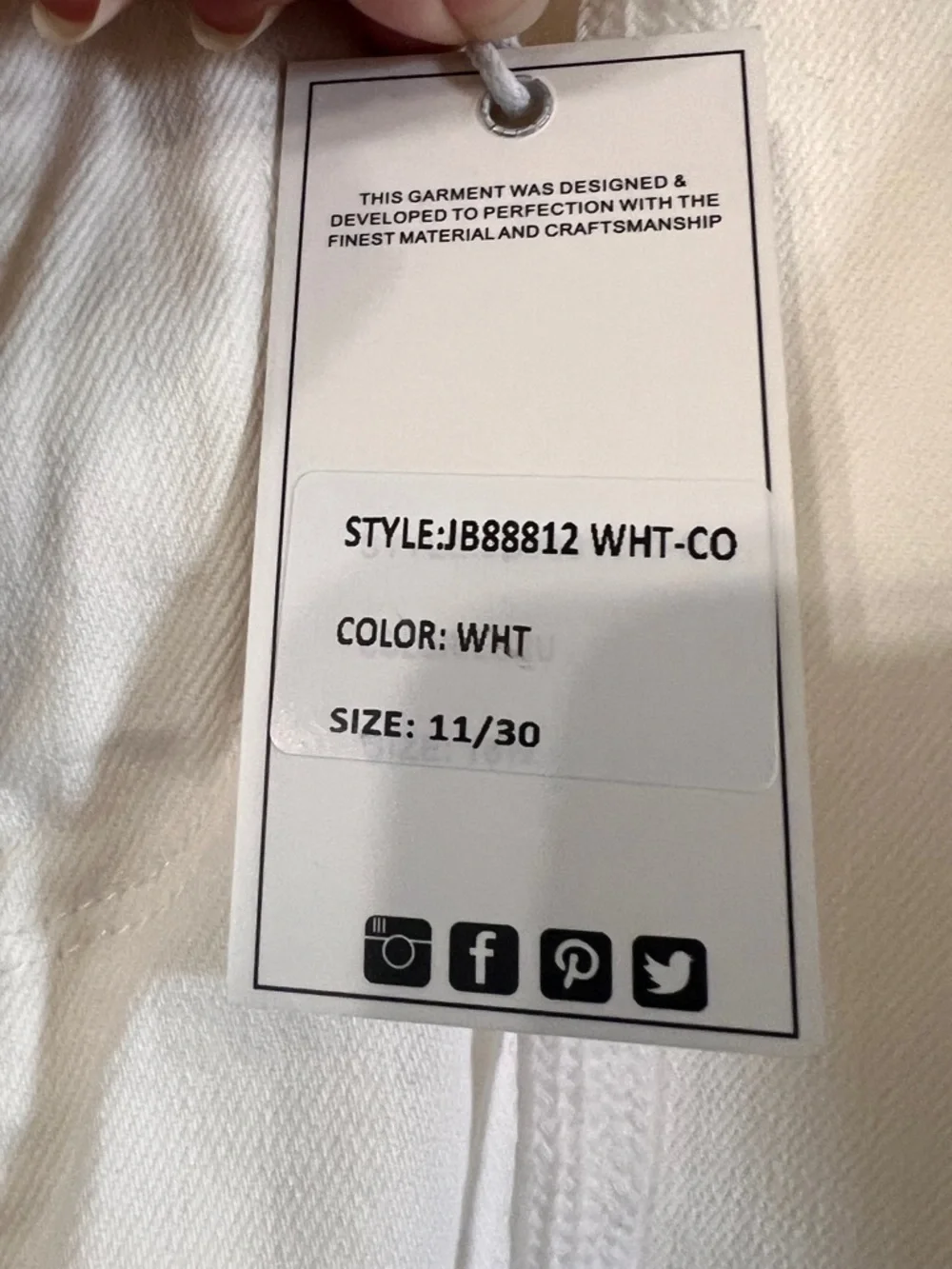 Judy Blue White Drawstring Utility Pants NEW WITH TAGS - Picture 12 of 12